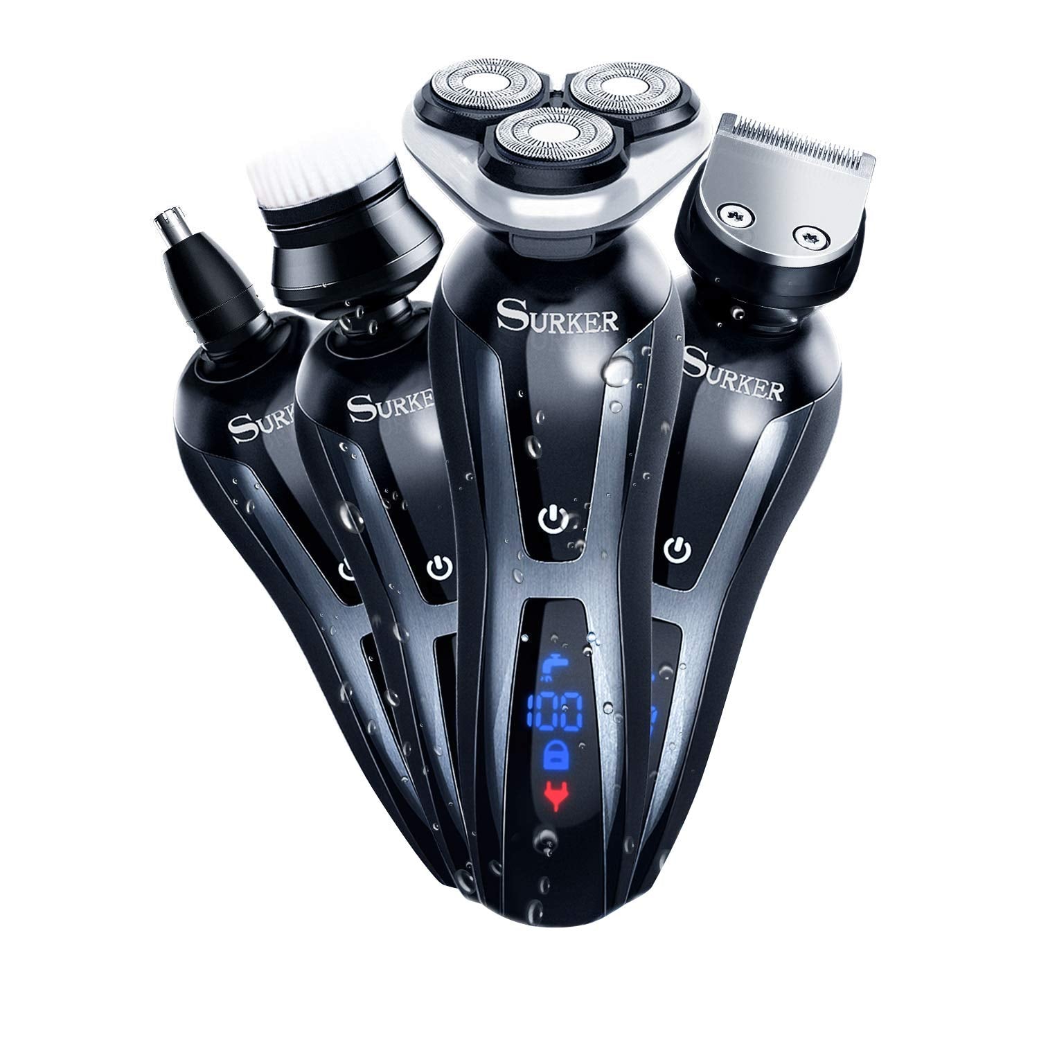 SURKER 3-in-1 electric shaver face close-up for precise grooming