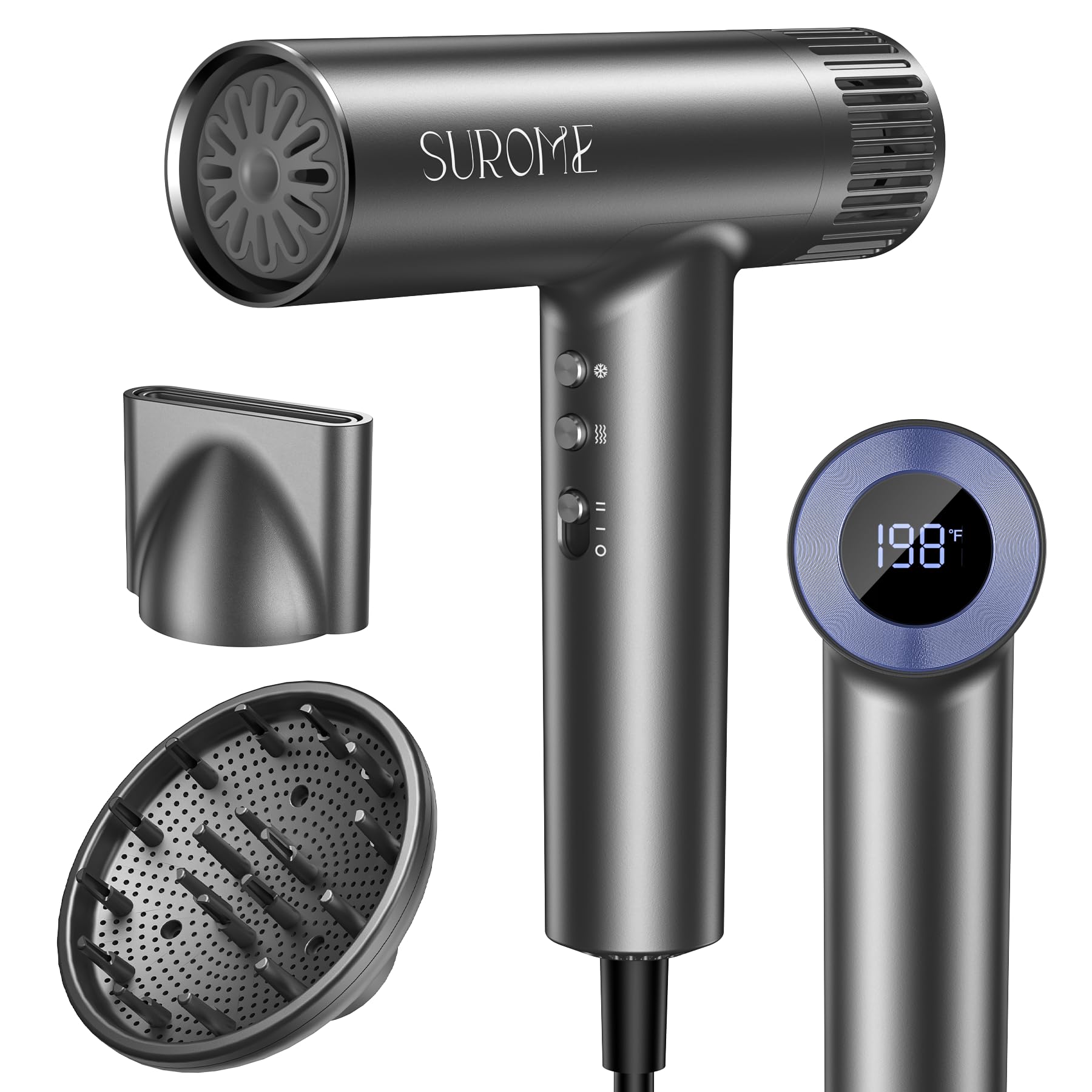 SUROME blow dryer with 110000rpm motor for fast, salon-grade drying results