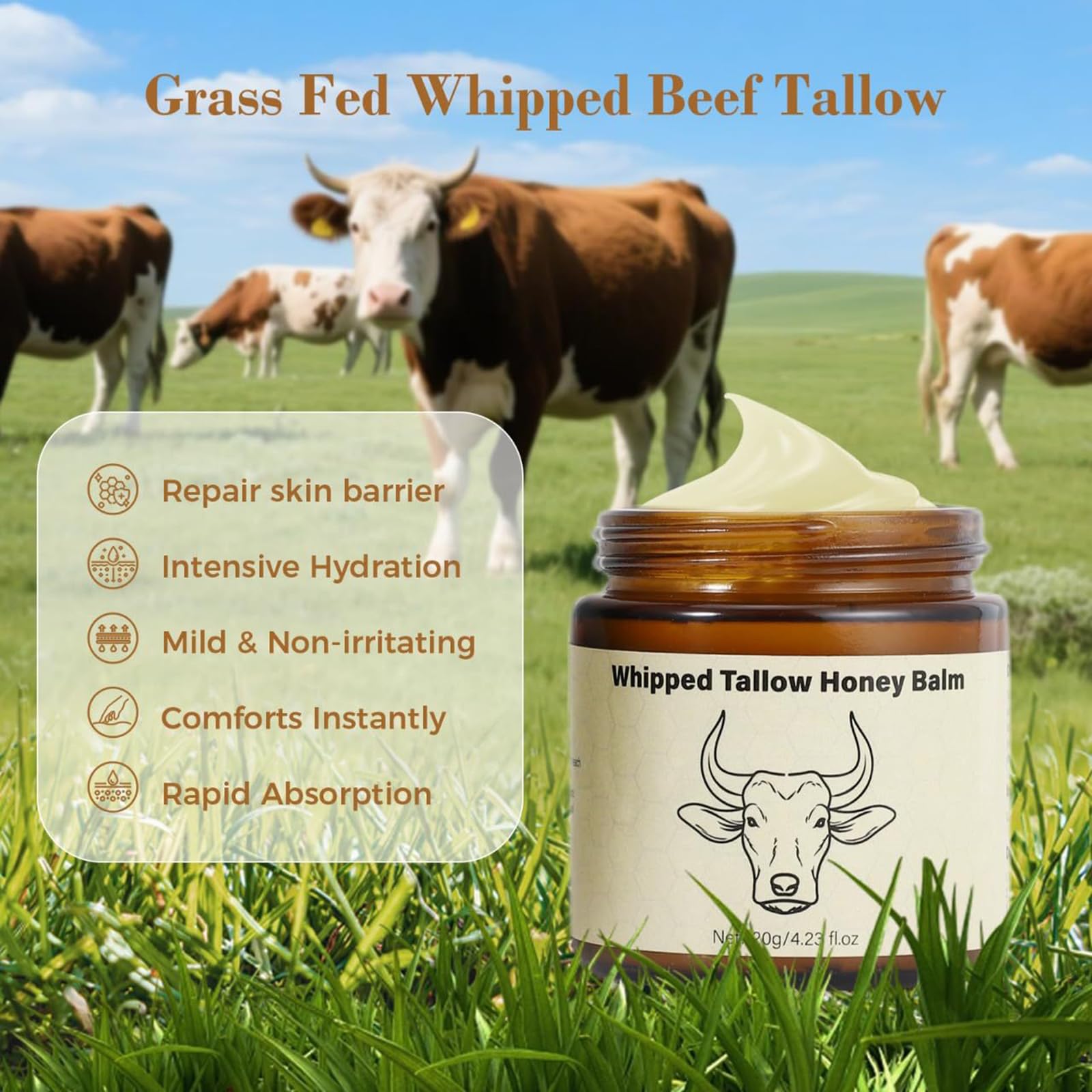 SURORAIN Tallow Honey Lip Balm twist for hydrating lips