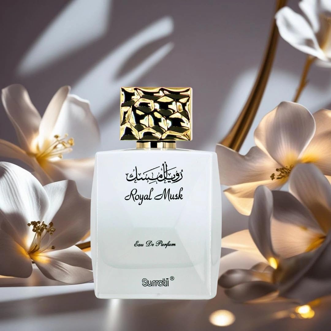 Surrati Royal Musk EDP packaging box emphasizing gift-ready elegance.