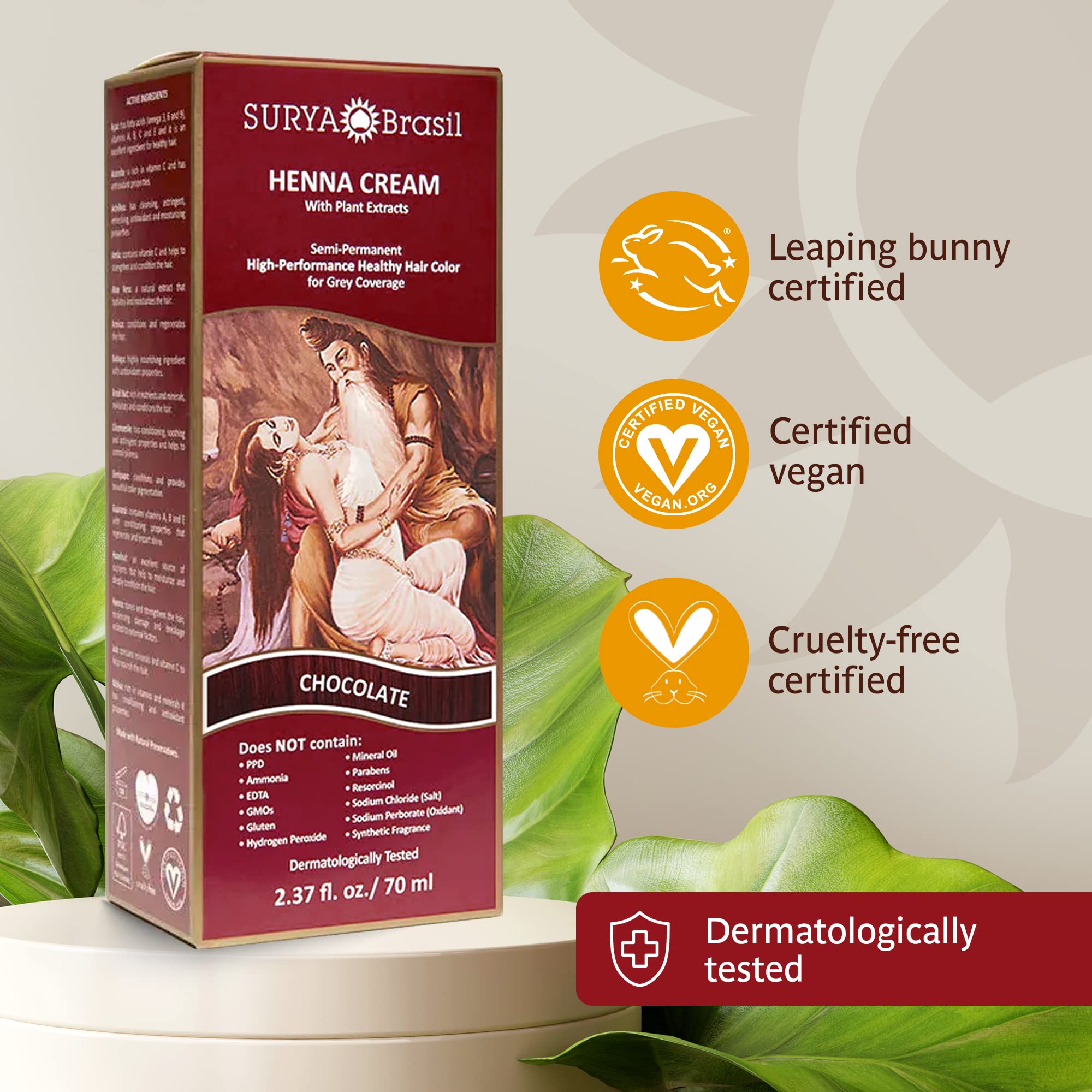 Surya Brasil Henna Cream Chocolate cap ensuring secure processing at home