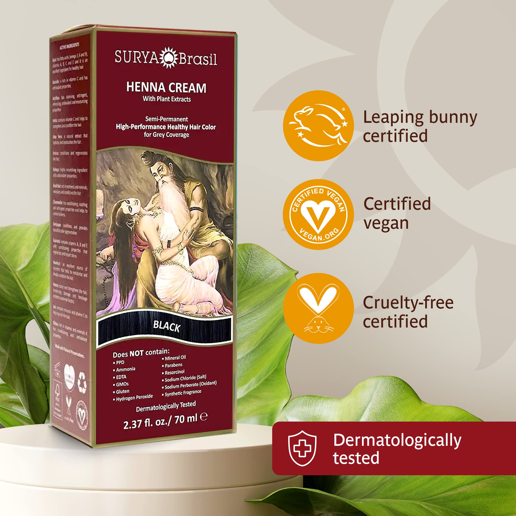Creamy conditioning effect after using Surya Brasil Henna Cream on treated hair.