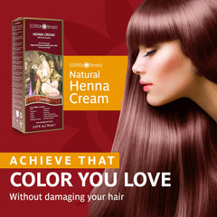 Surya Brasil Henna Cream Treatment copper box showcasing natural botanicals and color options