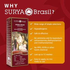 Surya Brasil Henna Cream Treatment copper color swatches representing vibrant shade
