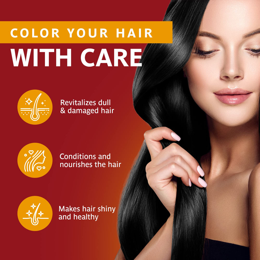 Gray coverage with Surya Brasil Henna Cream delivers semi-permanent black shade.