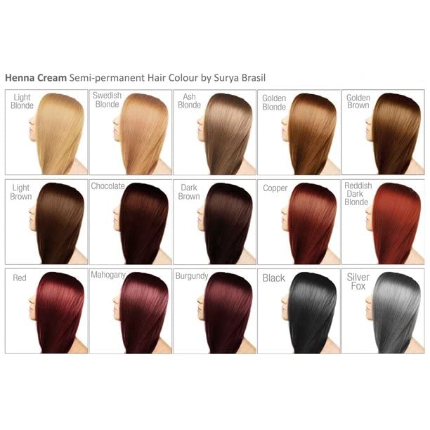 Surya Brasil Henna marrón claro crema, cuidado suave del cabello durante la coloración.