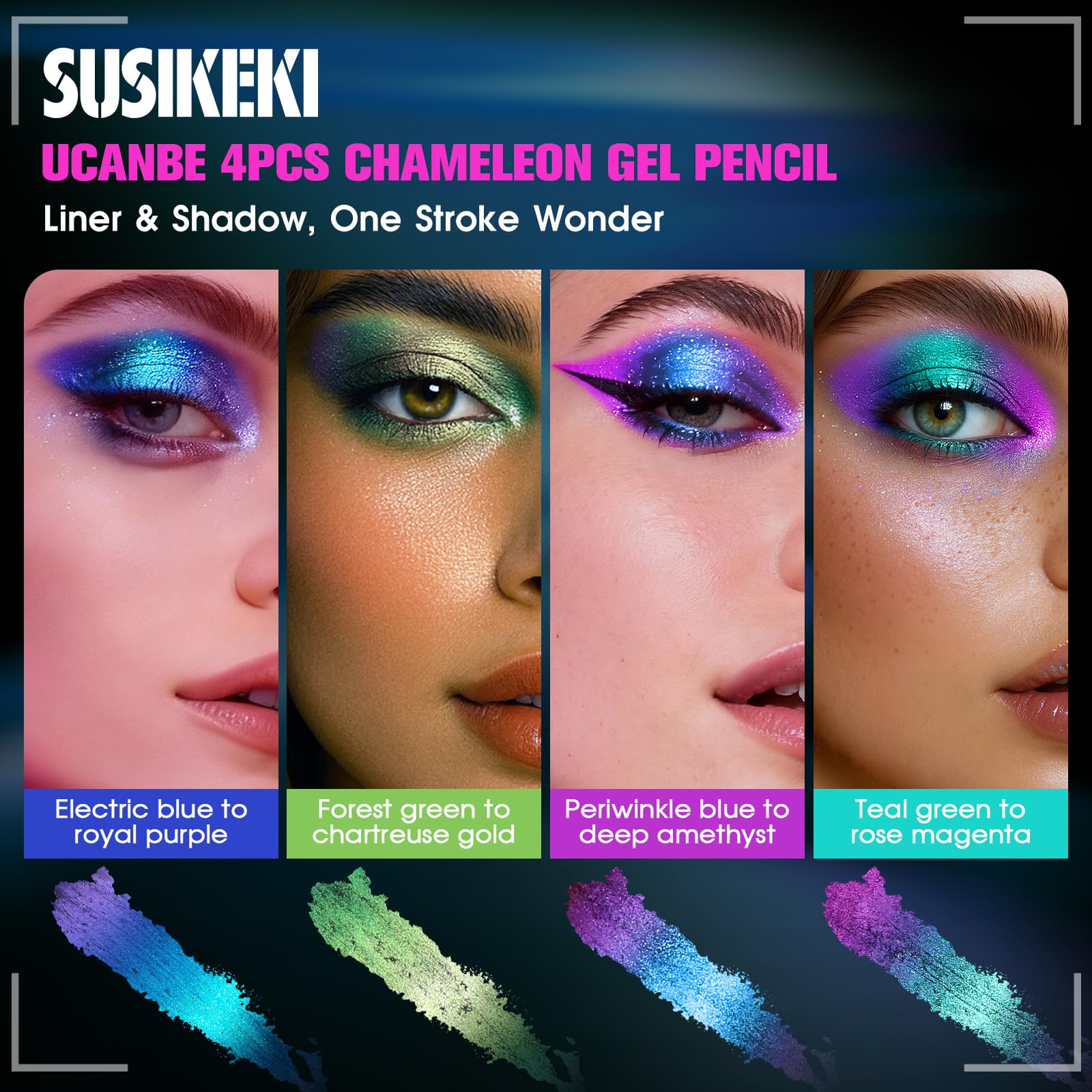 SUSIKEKI creamy gel texture delivers smooth glide for precise day-to-night looks.