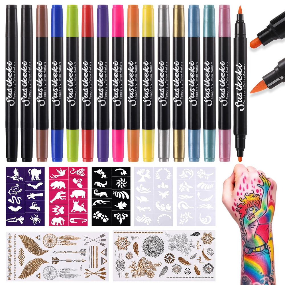 SUSIKEKI dual-ended tattoo pen for precise lines and bold skin art.