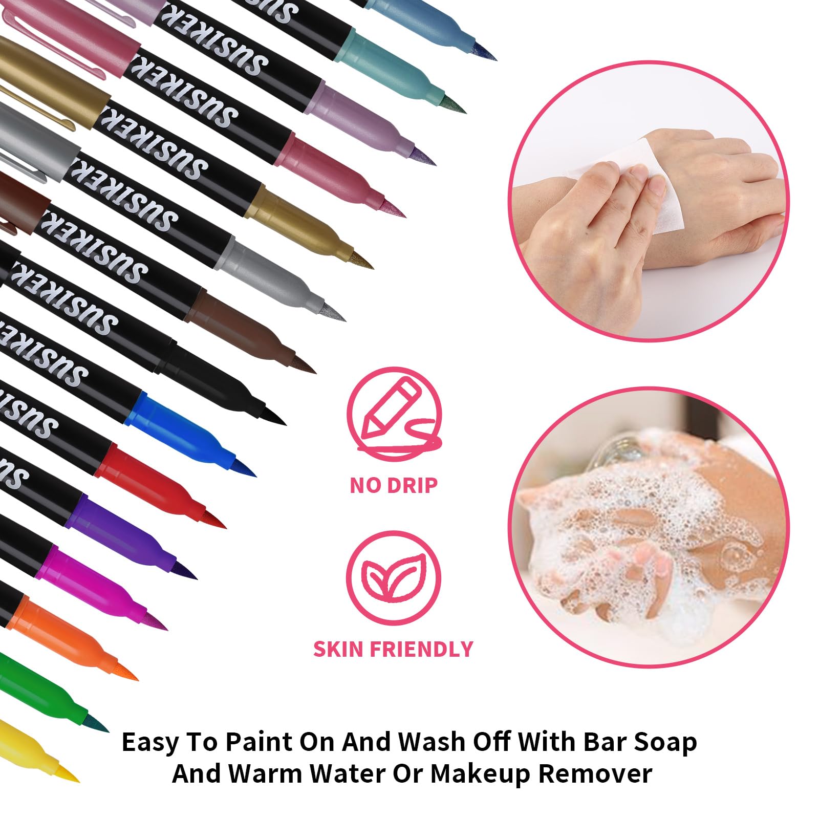 SUSIKEKI tattoo stickers variety for quick, decorative body art.