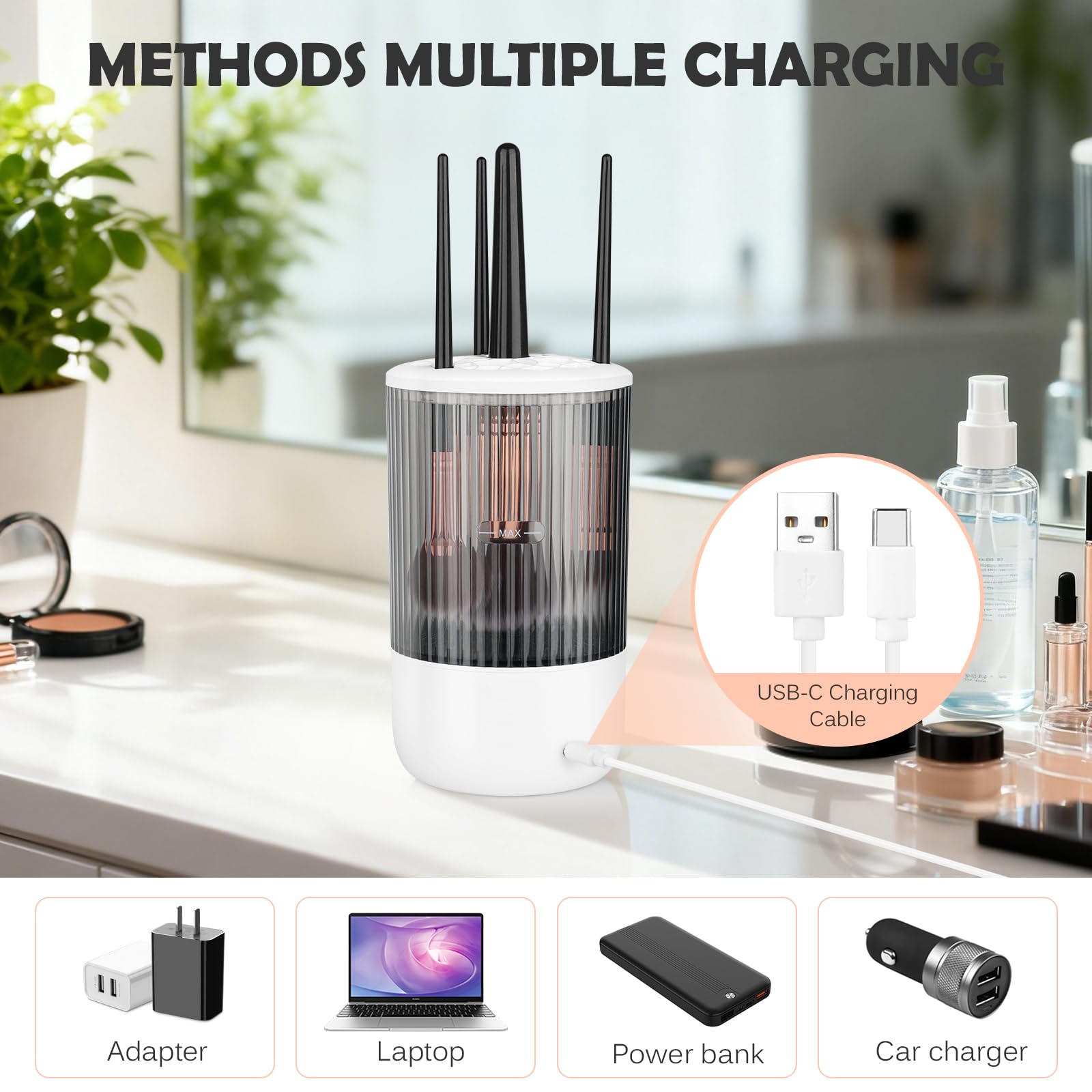 Suteng makeup brush cleaner fits all brush sizes for versatile use