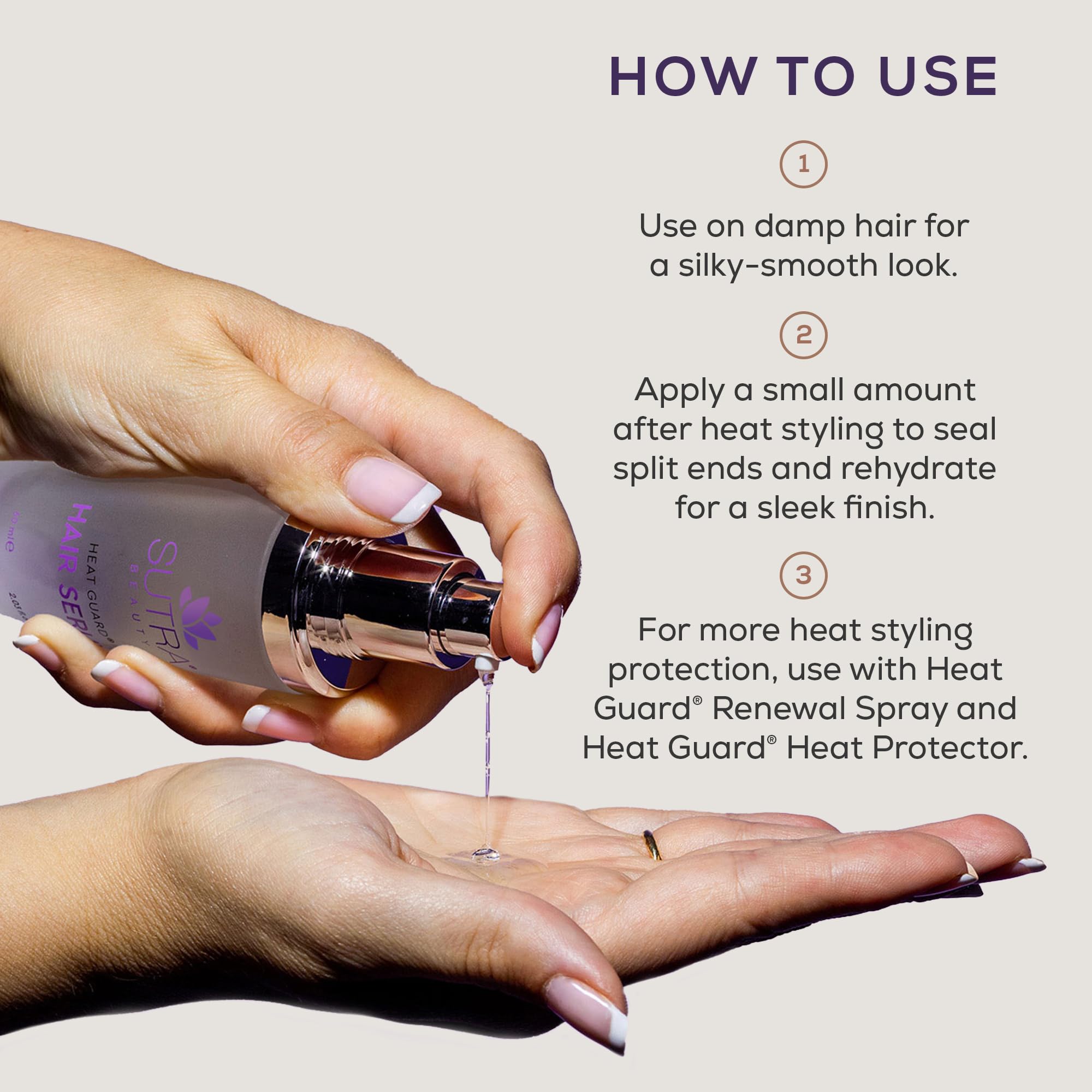SUTRA Heat Guard finish after styling for smooth, frizz-free results