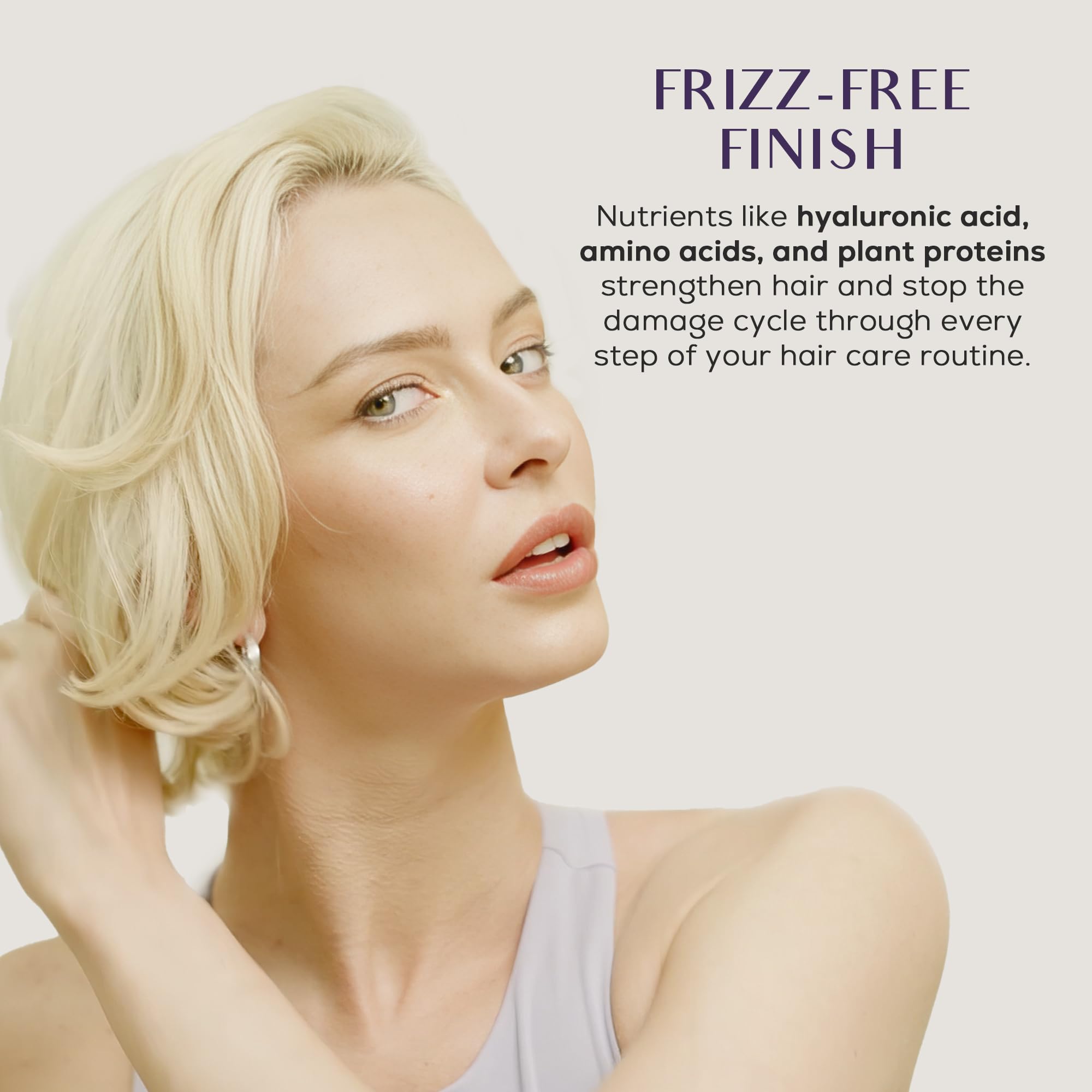 SUTRA Heat Guard application on damp hair for frizz control