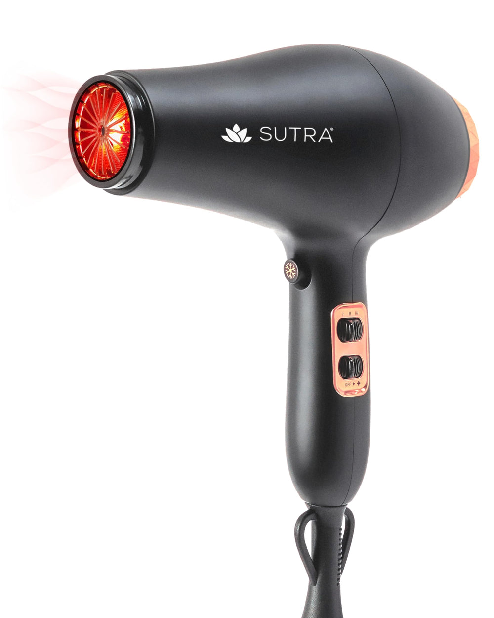 SUTRA Infrared AC Blow Dryer front view highlighting salon-grade power for volume