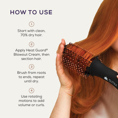 SUTRA IR Infrared 2in Blowout Brush glossy-hair-result showing frizz-free finish.