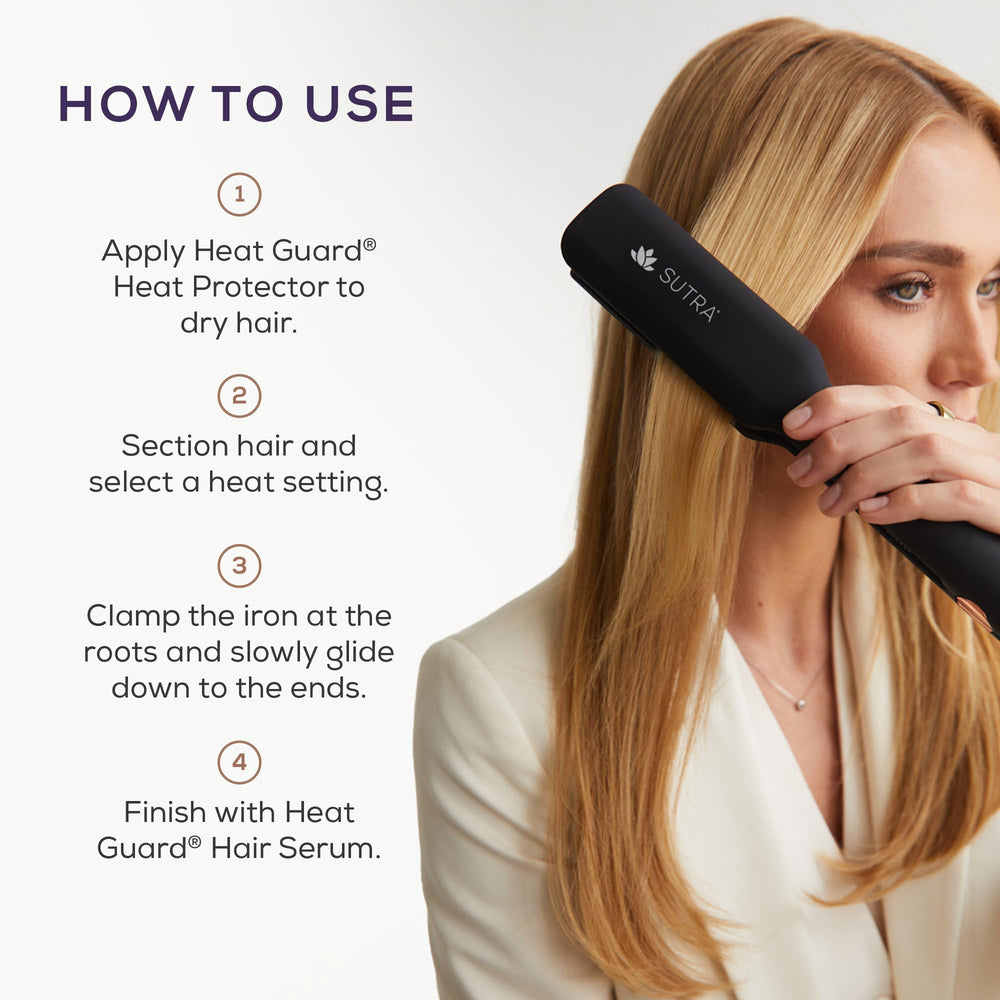 Sutra IR2 flat iron 360-degree swivel cord enables easy maneuvering.
