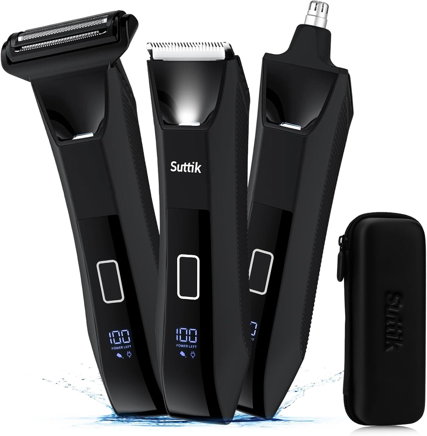 Suttik Manscape 3in1 heads assembled for versatile grooming across body, groin, and nose.