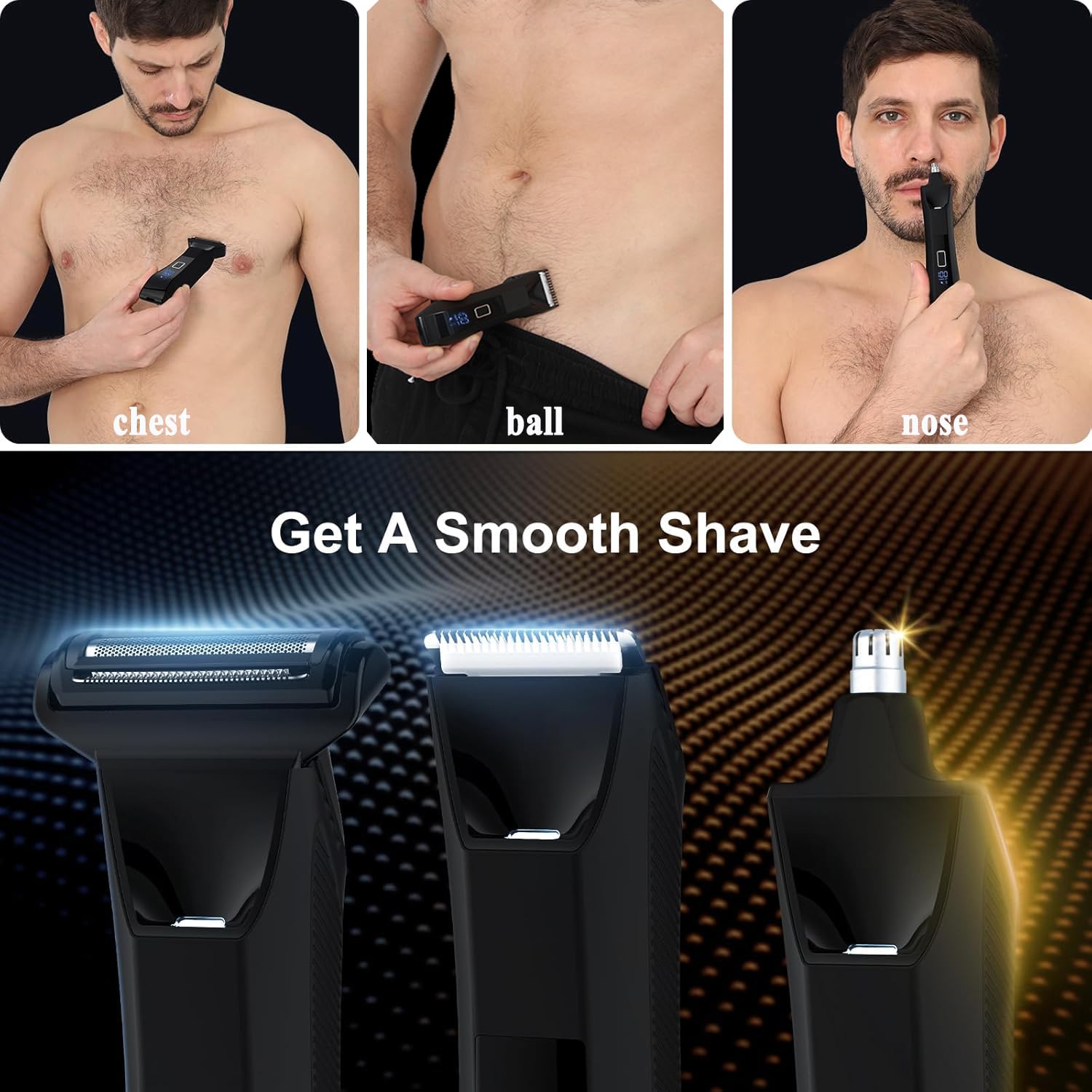 Suttik Manscape IPX7 waterproof design supports shower-safe grooming and easy cleanup.