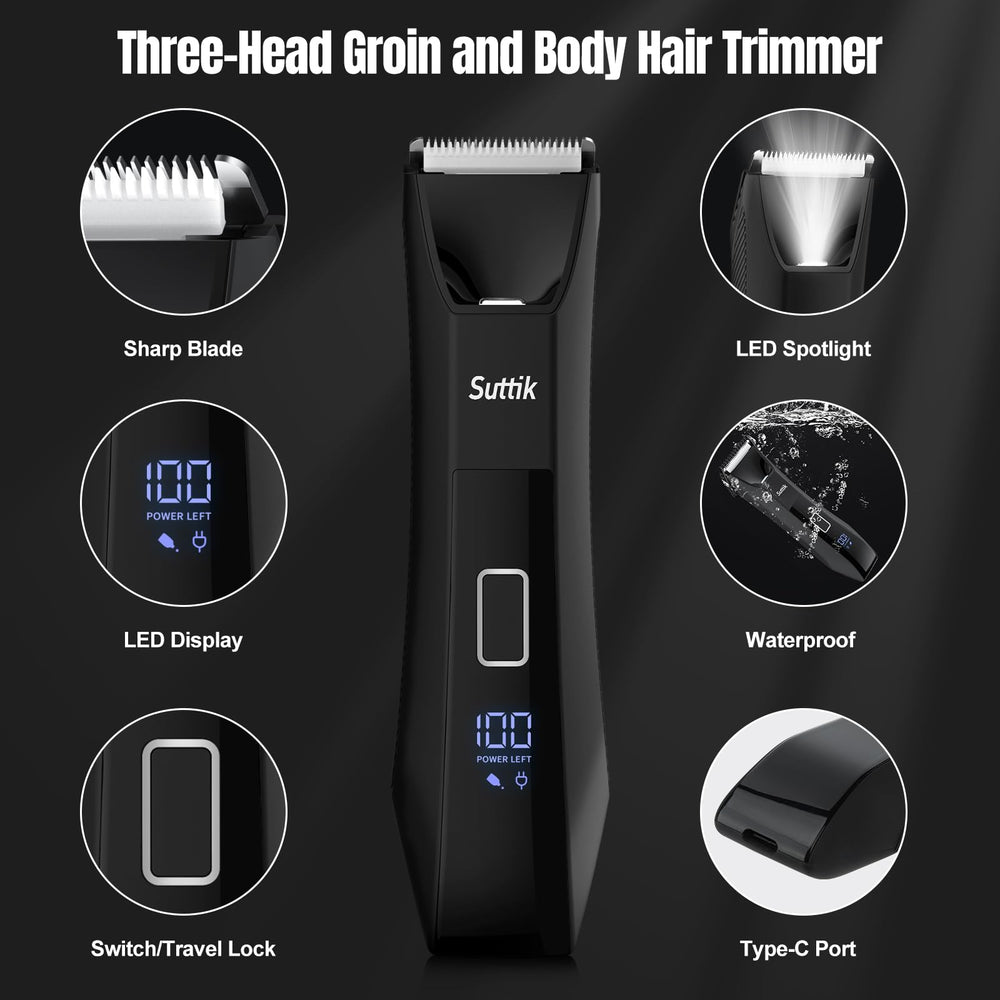 Suttik Manscape soft ceramic blades closeup enabling gentle trimming with reduced irritation.