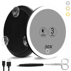Suupvaor 30x magnifying mirror light closeup for precise pore inspection