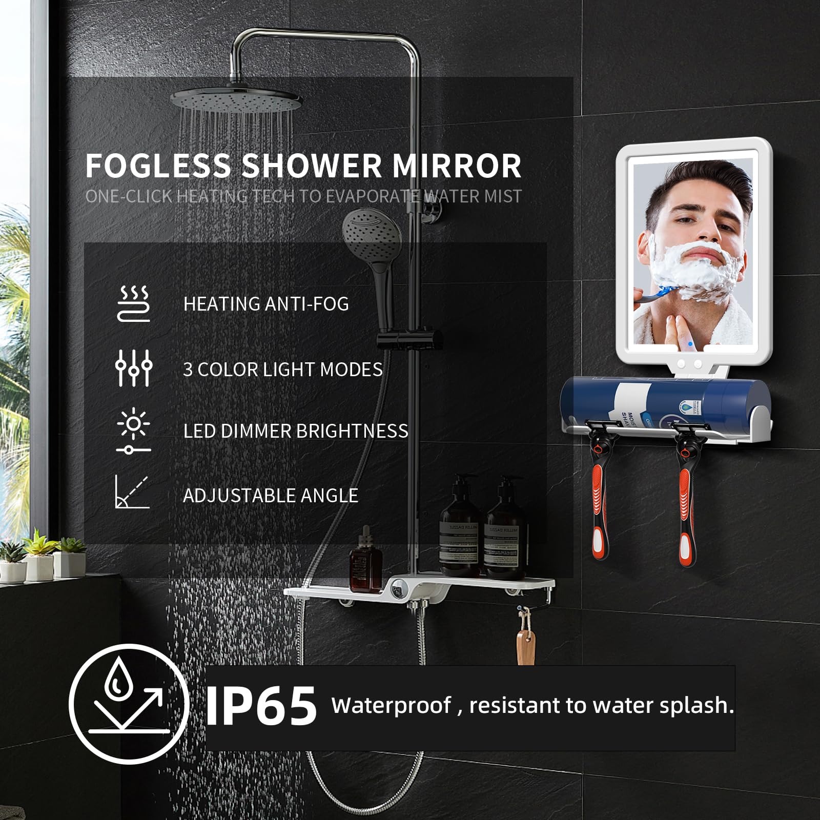 Suupvaor mirror with 3 color modes creates ideal lighting for any routine.