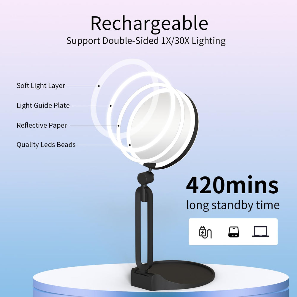 Suupvaor 6-inch mirror offers a spacious viewing area for makeup checks.