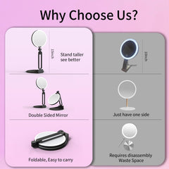 Suupvaor foldable travel mirror keeps a compact profile.