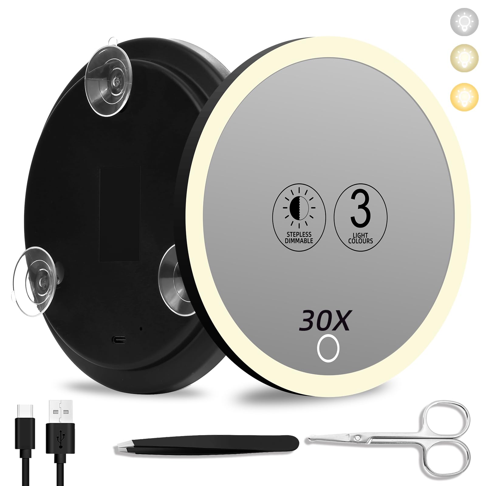 Suupvaor rechargeable mirror with USB-C charge for travel