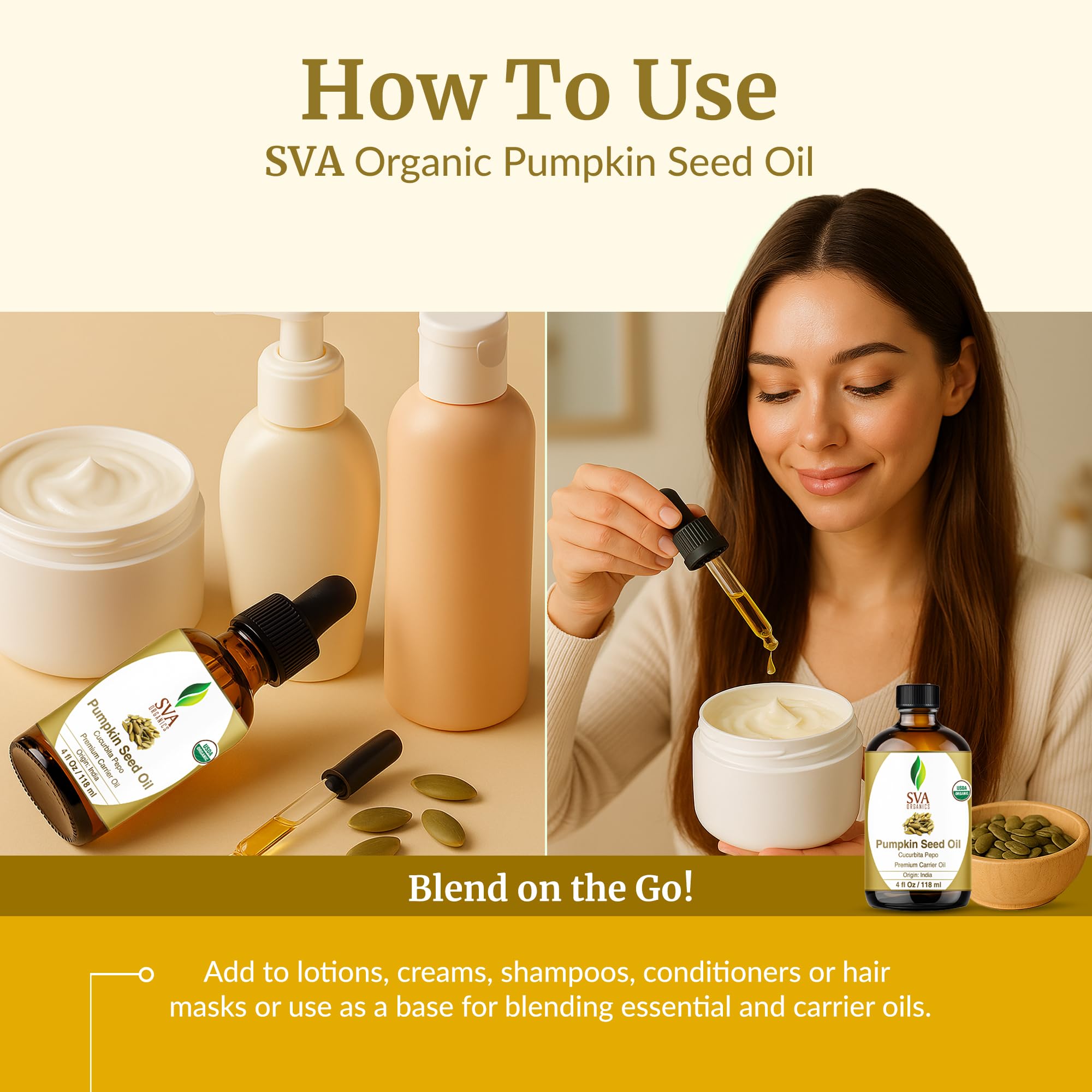 SVA ORGANICS pumpkin seed oil hair care nourishment during routine