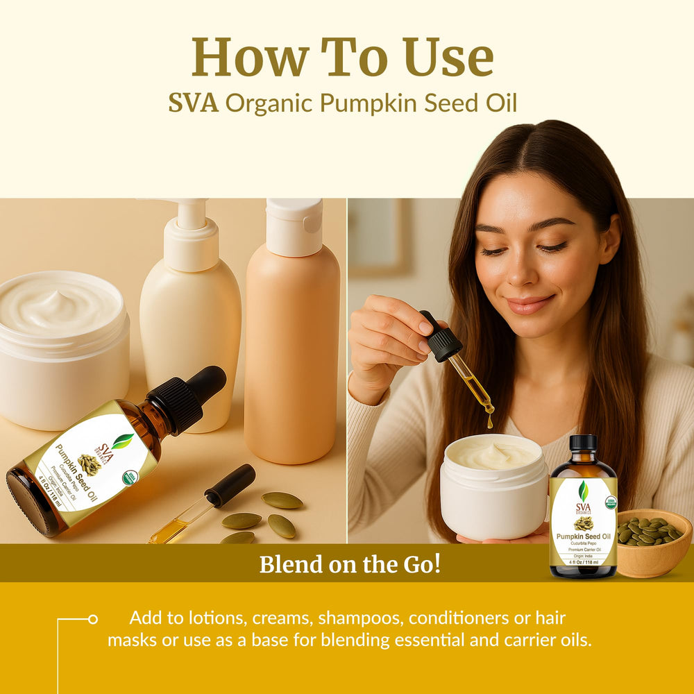 SVA ORGANICS pumpkin seed oil hair care nourishment during routine