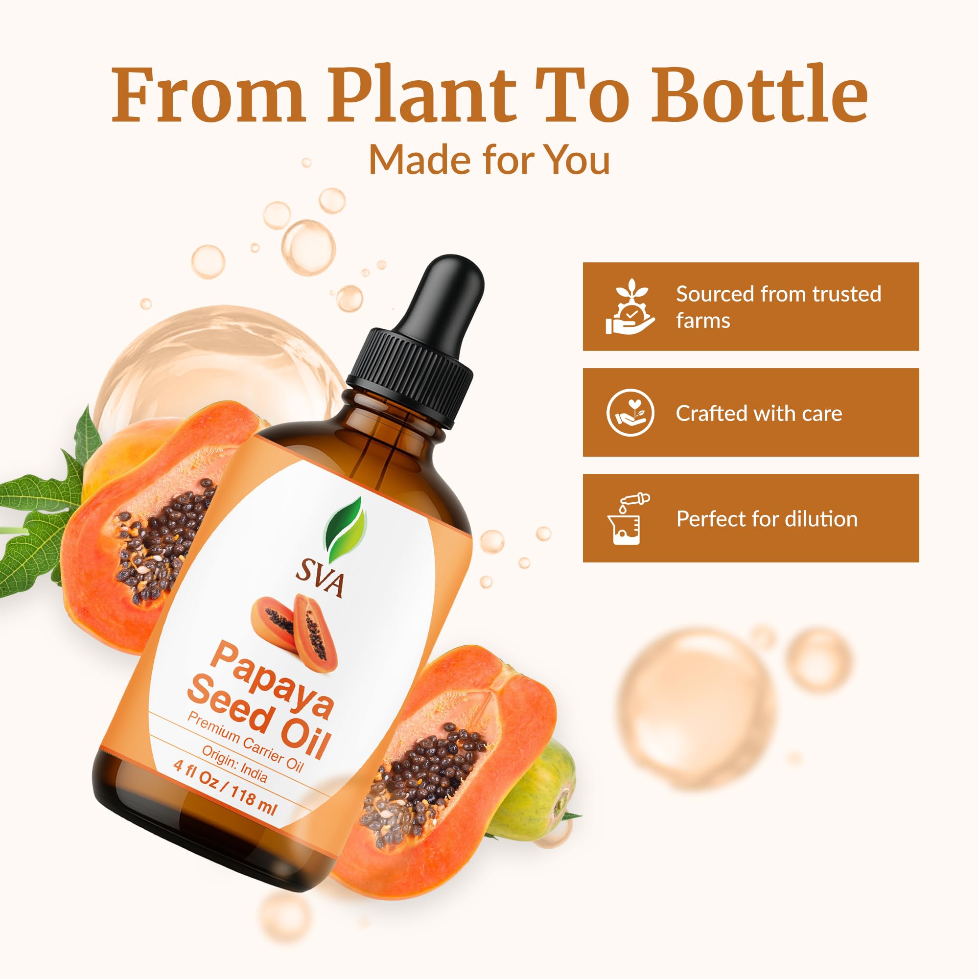 SVA Papaya Seed Oil used for body massage to nourish skin