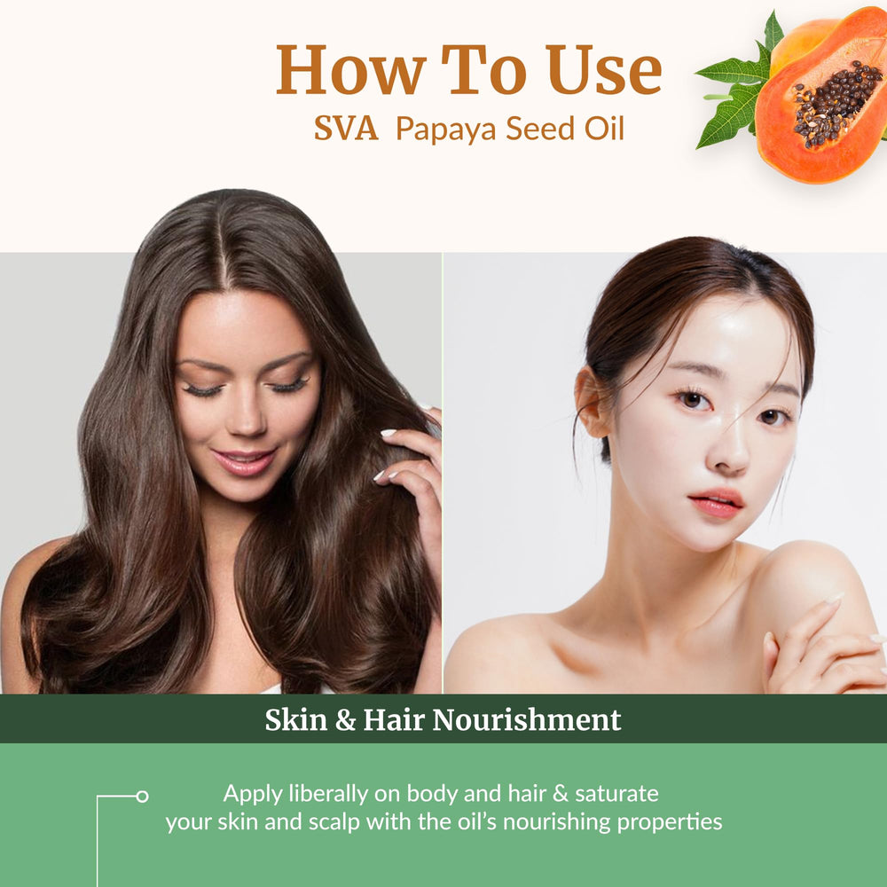 SVA Papaya Seed Oil for scalp massage to support healthy hair
