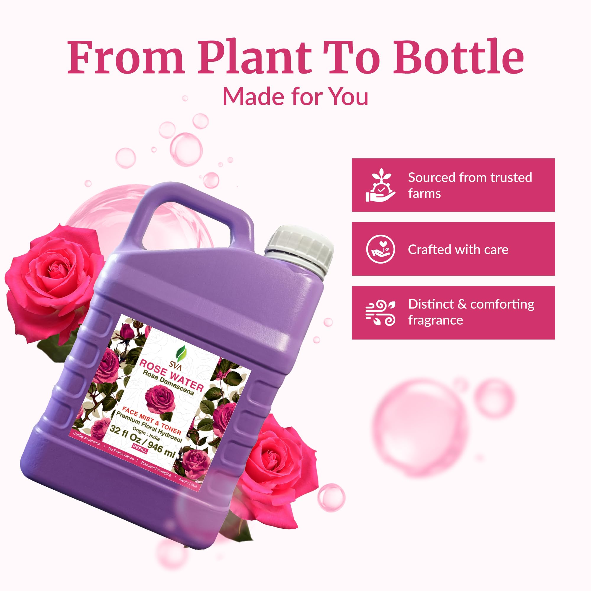 SVA Rose Water haircare-spray nourishes strands with a delicate scent.