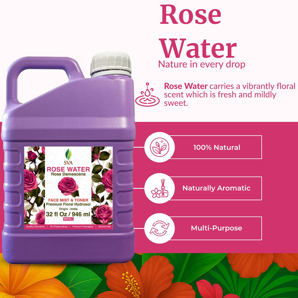 SVA Rose Water skin-mist provides lightweight daily facial hydration.