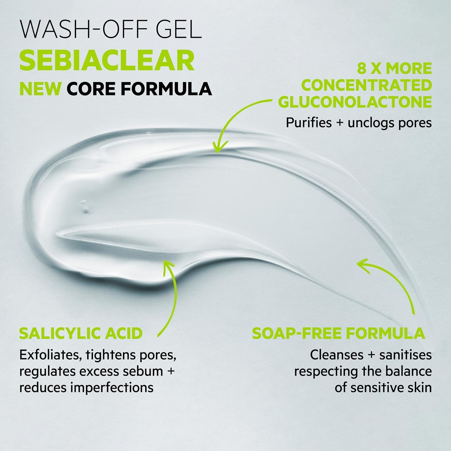 SVR Sebiaclear minimal formula emphasizes 10 ingredients for sensitive skin.