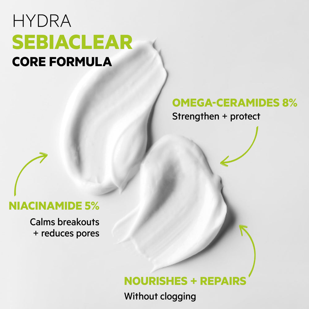 SVR Sebiaclear Moisturizing Face Cream ingredient-ceramides showing protective skin barrier components.