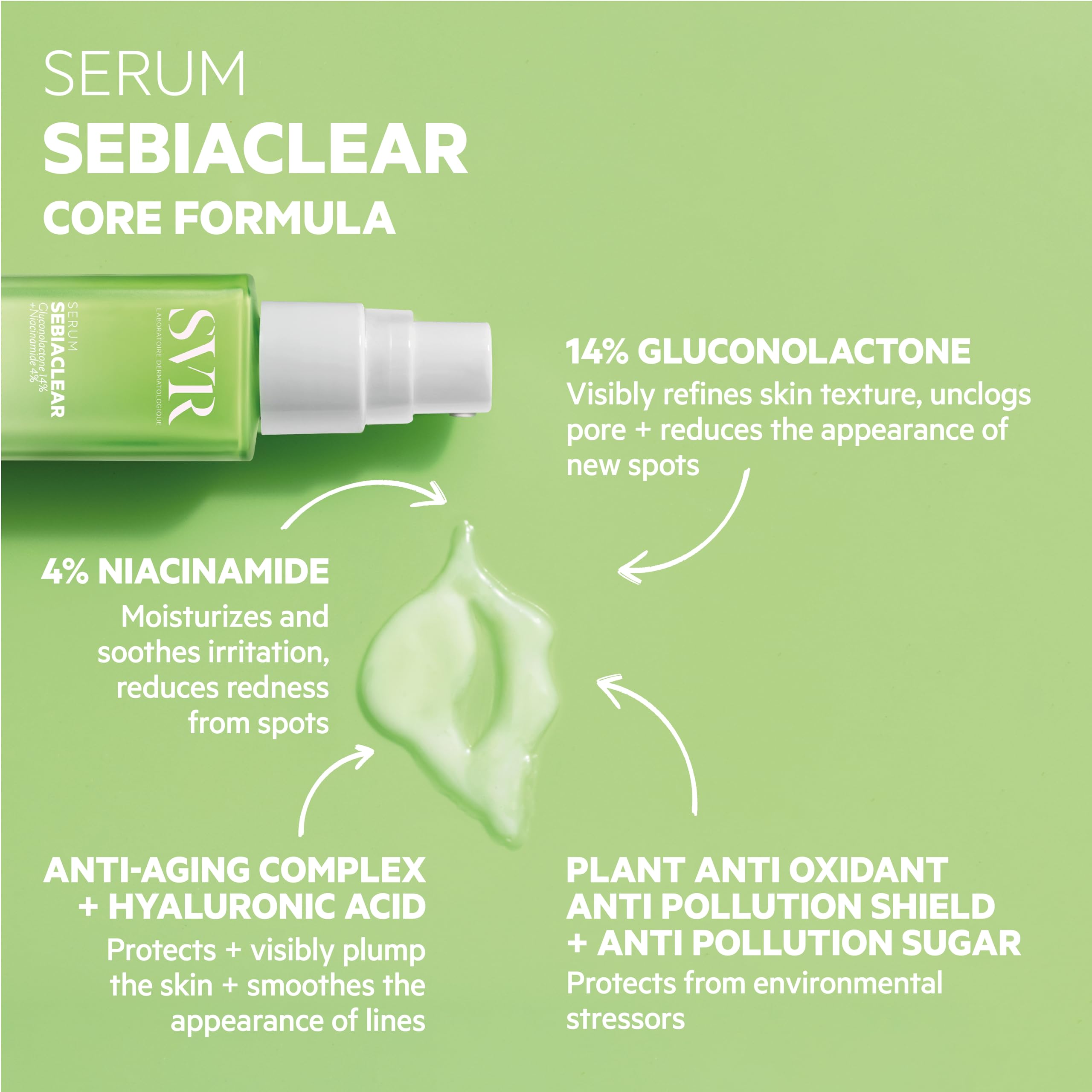 SVR Sebiaclear pores closeup shows tightened pores and smoother skin