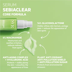 SVR Sebiaclear pores closeup shows tightened pores and smoother skin