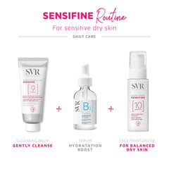 SVR Sensifine balm-to-oil texture demonstrates gentle makeup dissolving action.