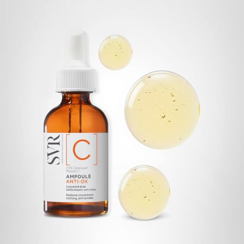 SVR Vitamin C Brightening Serum face radiance shot suggests renewed skin glow.