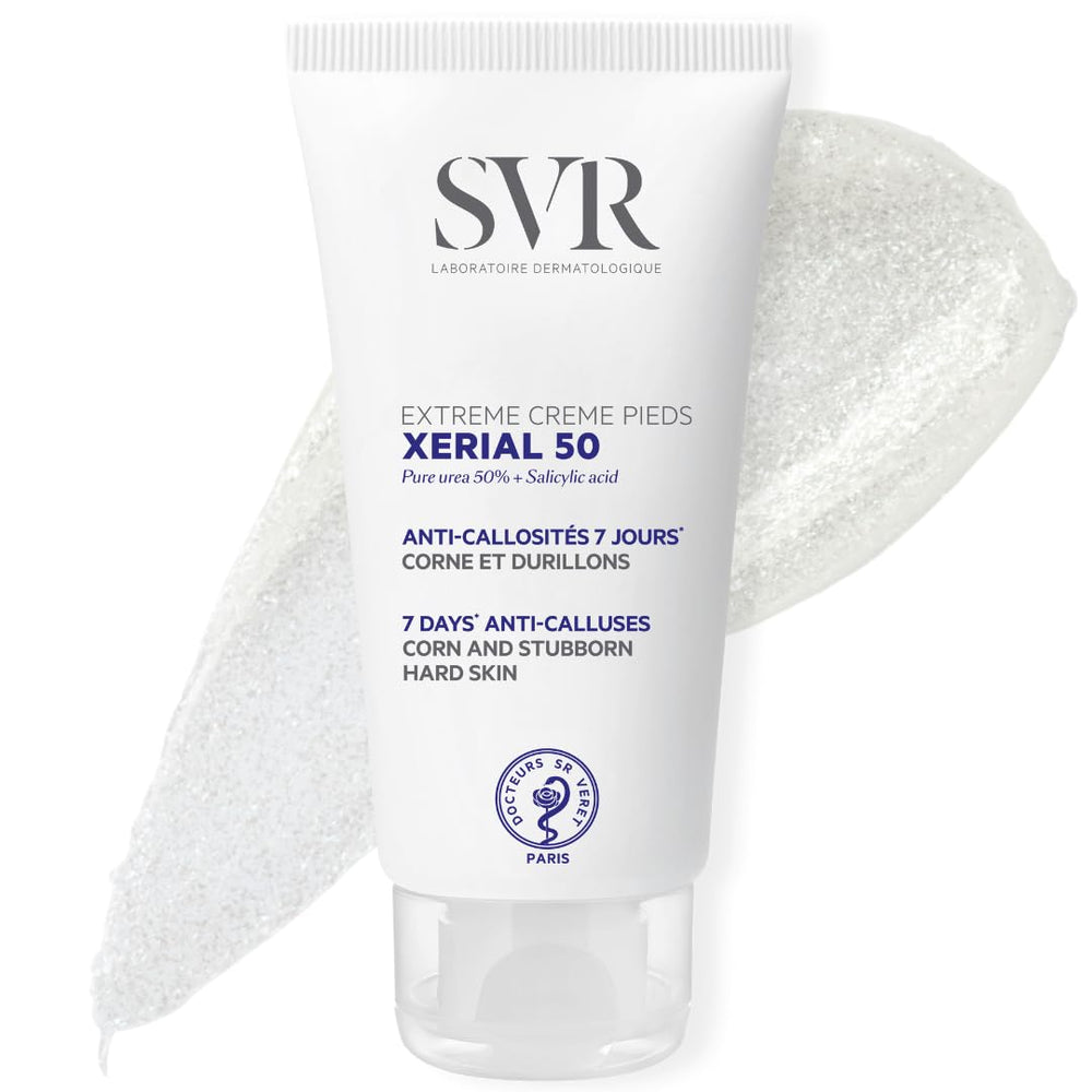 SVR Xerial 50 Extreme Foot Gel bottle for intense hydration and gentle exfoliation