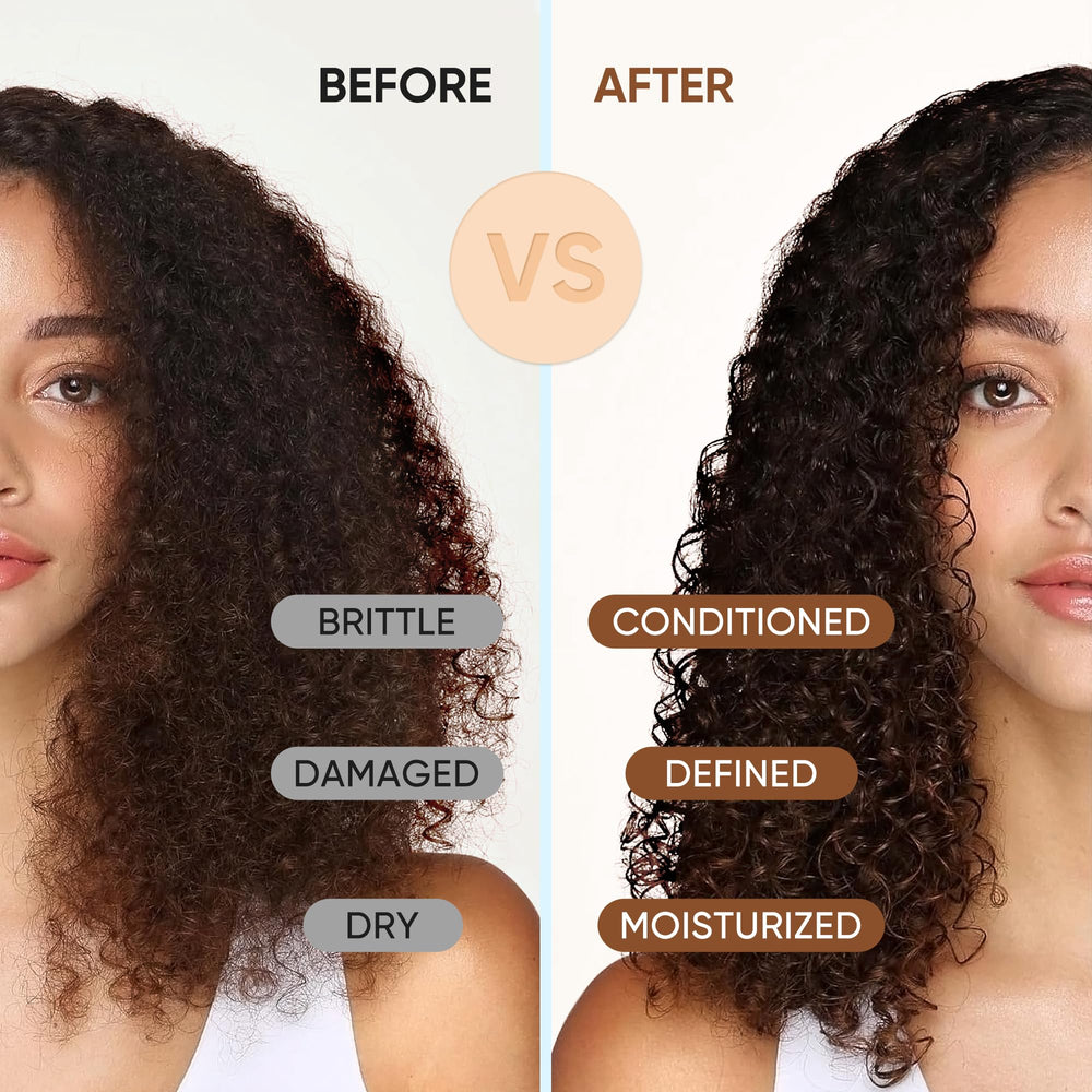 Svvimer conditioner on hands demonstrates easy detangling and shine.