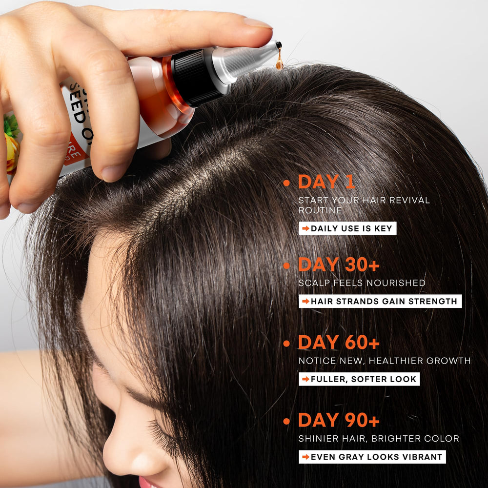 Svvimer pumpkin seed oil bottle in hand for easy scalp massage and daily hair care