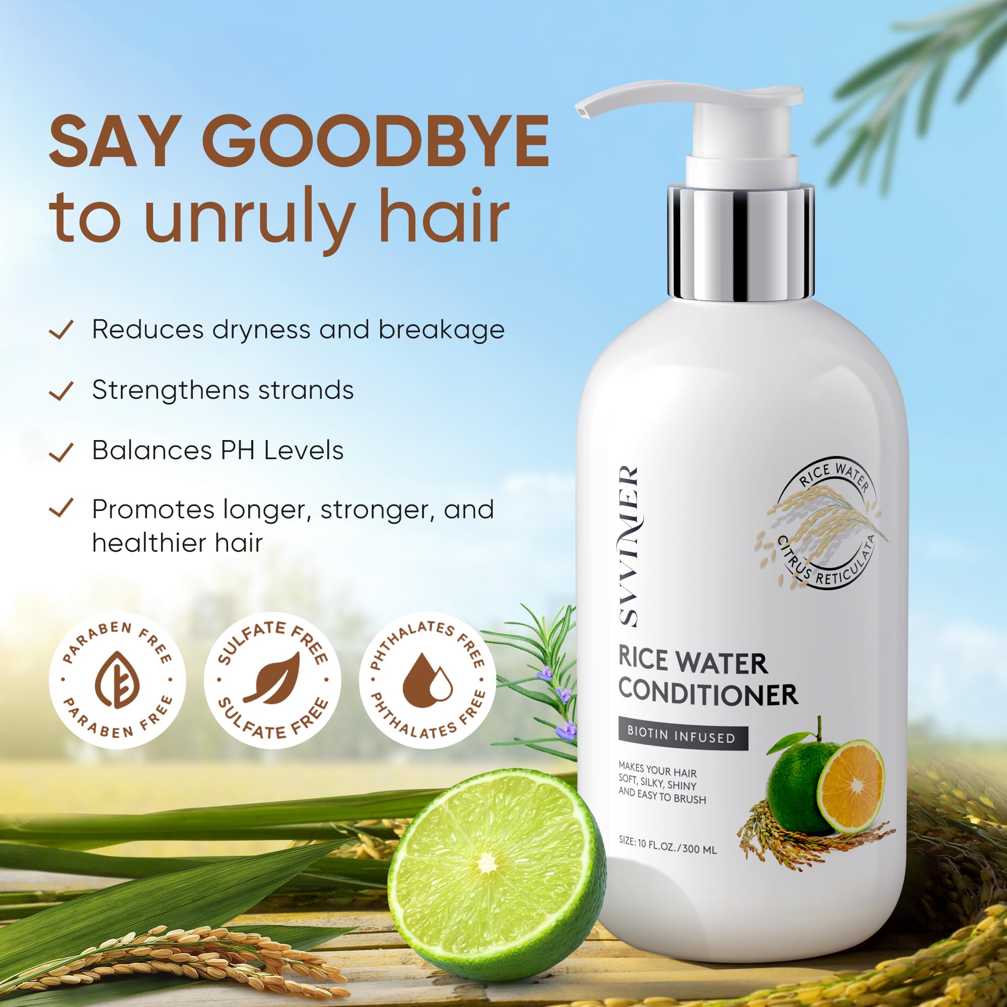 Svvimer rice water conditioner texture close-up for deep moisture.