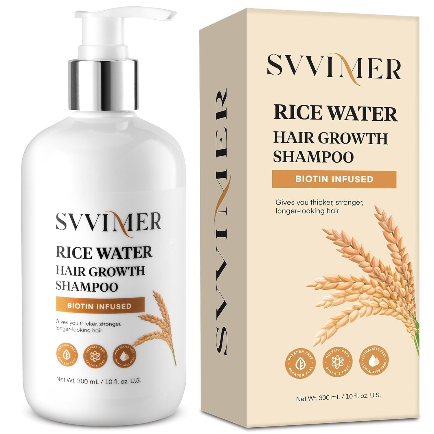 Svvimer rice water shampoo bottle for convenient daily nourishment