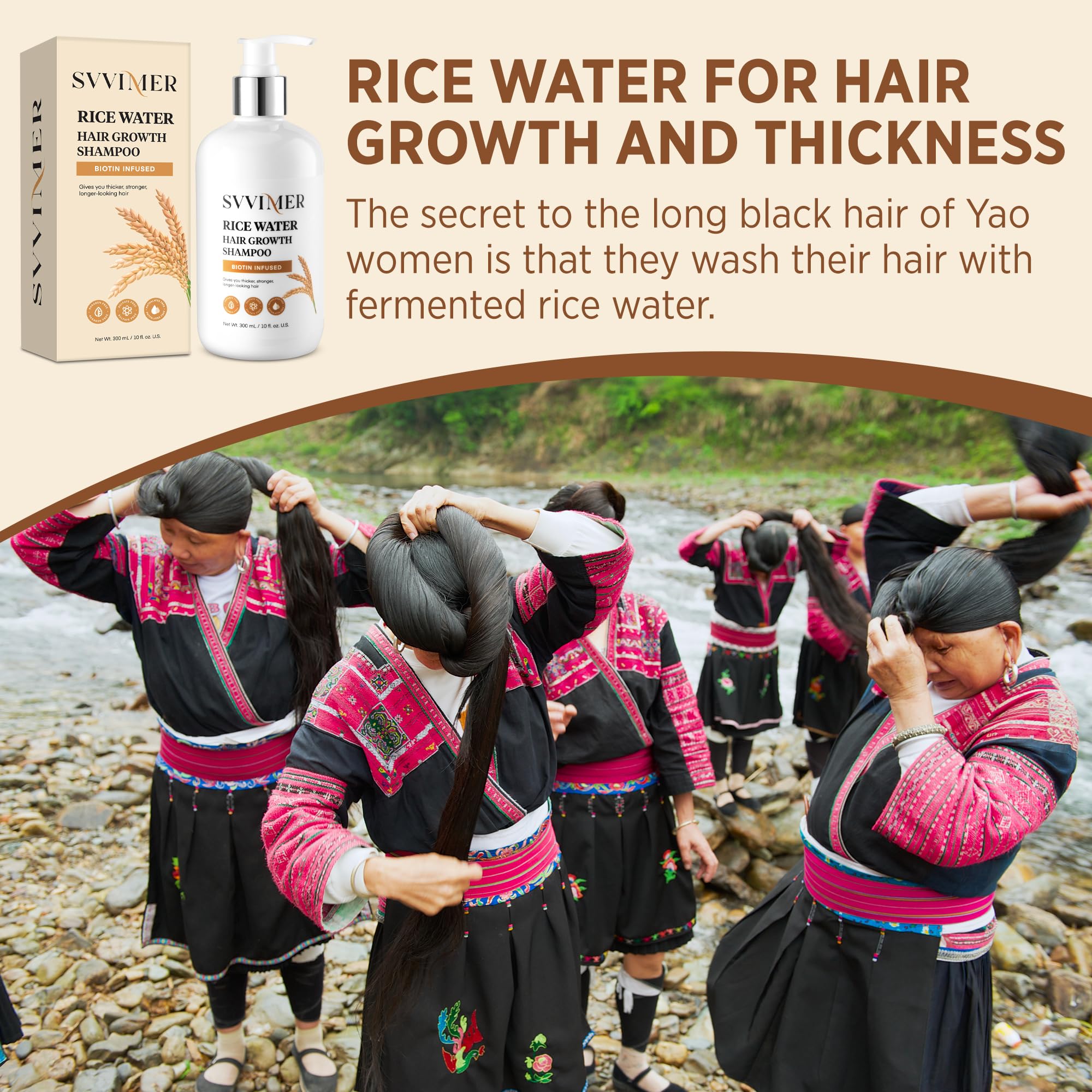 Svvimer rice water shampoo scalp-application demonstrates nourishing hydration during wash