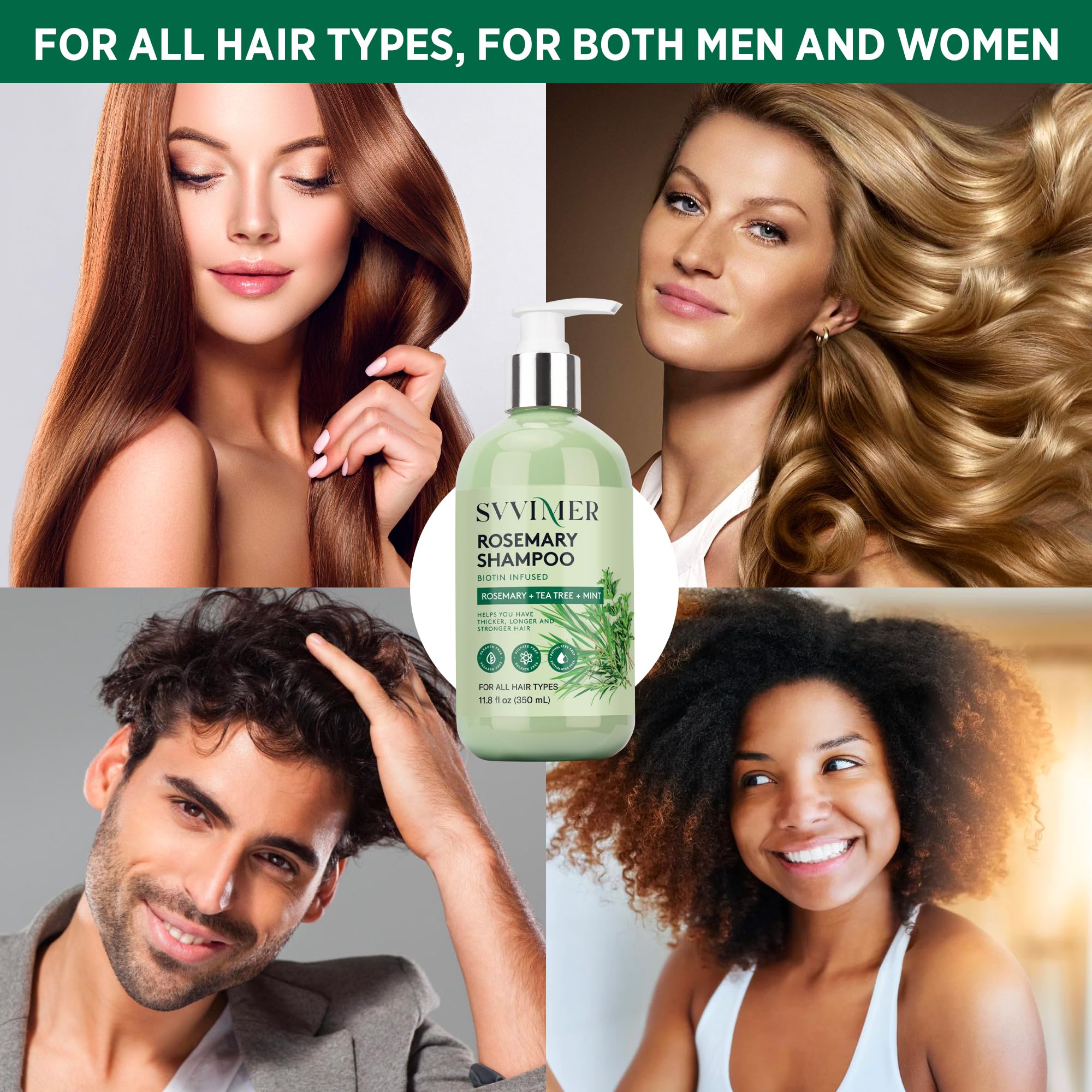 Svvimer Rosemary Shampoo finish after use showing fuller, healthier-looking hair
