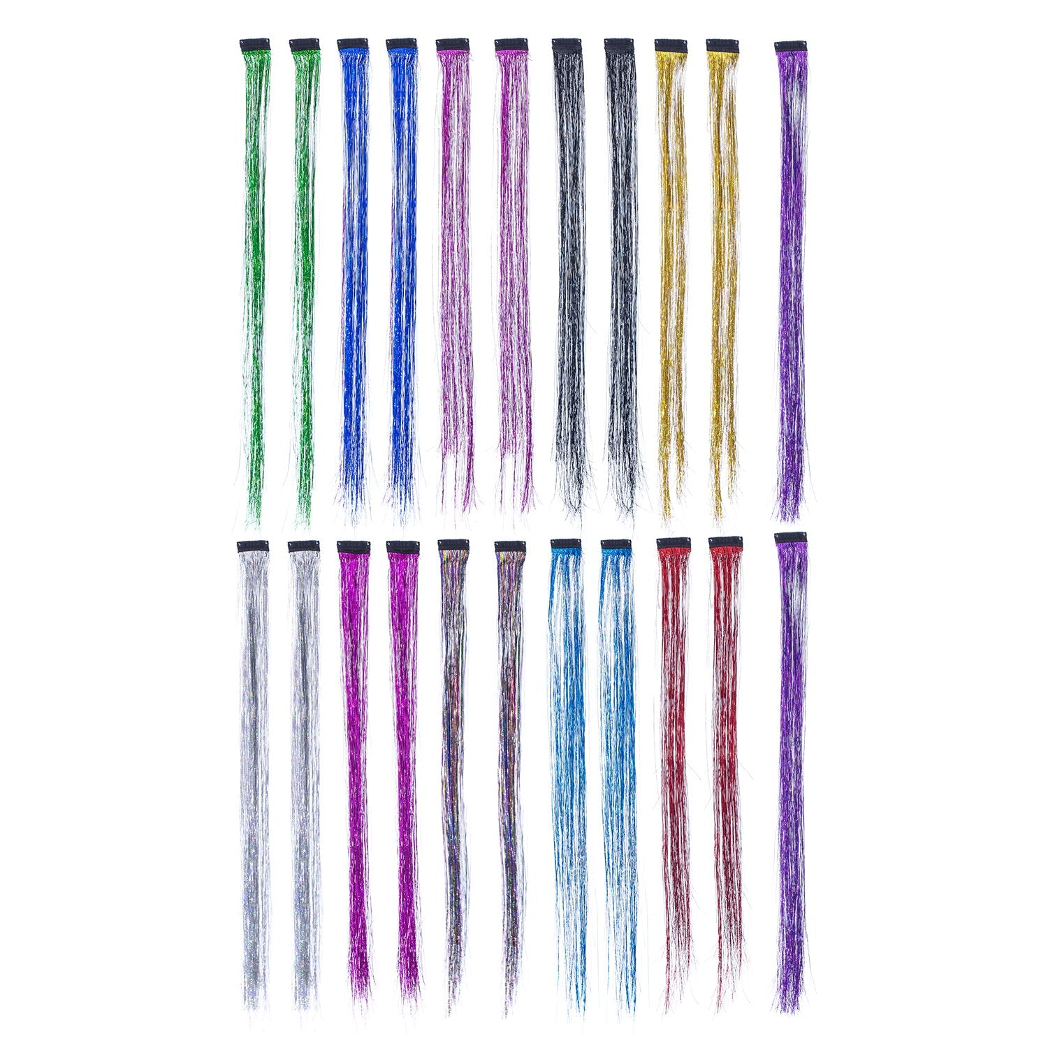 SWACC 22-pcs colored clip-on hair extensions for instant color accents during parties and daily styling