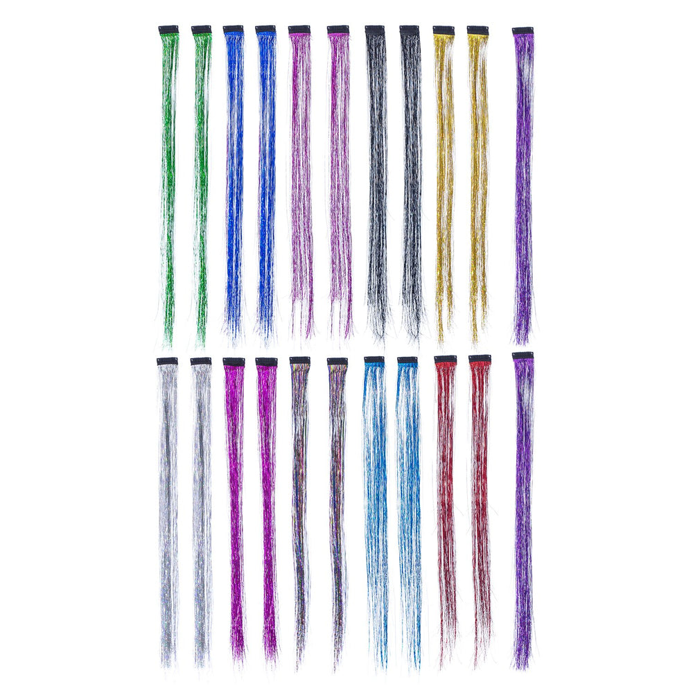 SWACC 22-pcs colored clip-on hair extensions for instant color accents during parties and daily styling
