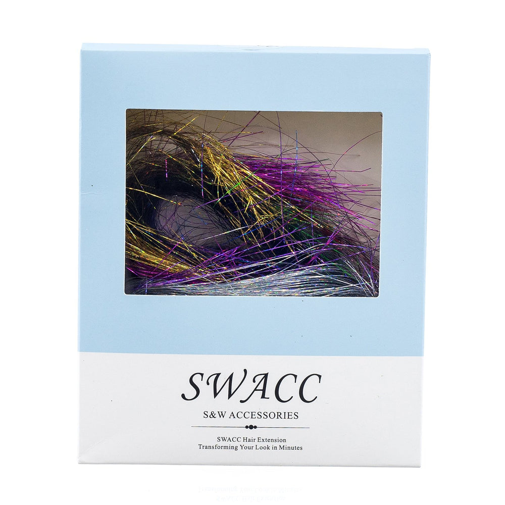 SWACC sparkling polyester fiber tinsel creates shiny strands that catch light in photos