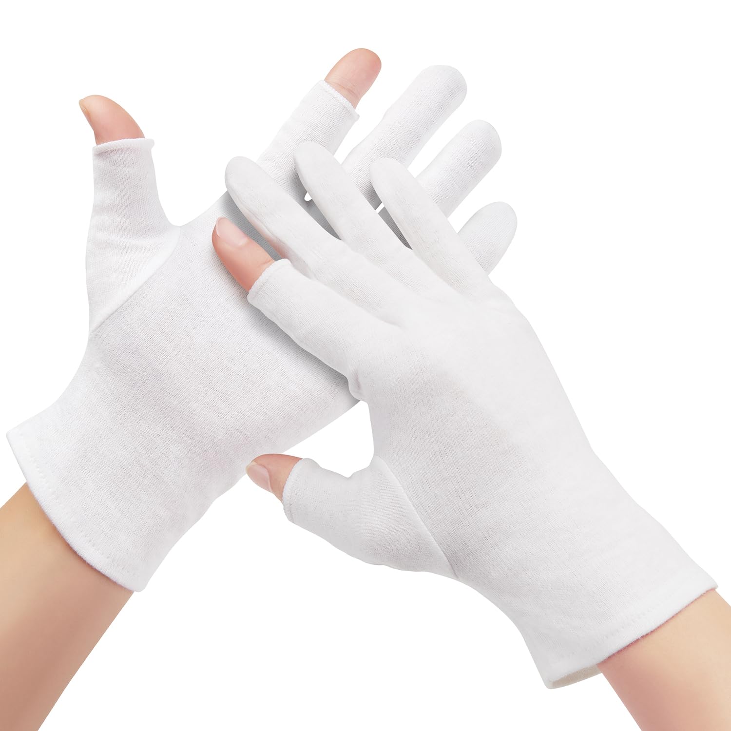 SWAKER four-pair cotton moisturizing gloves in packaging for skincare prep.